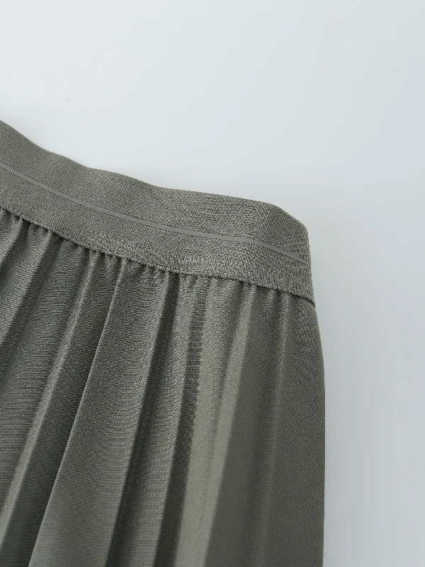 Pleated Skirt 37""-Clay