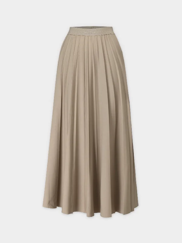 Pleated Skirt 37""-Medium Tan