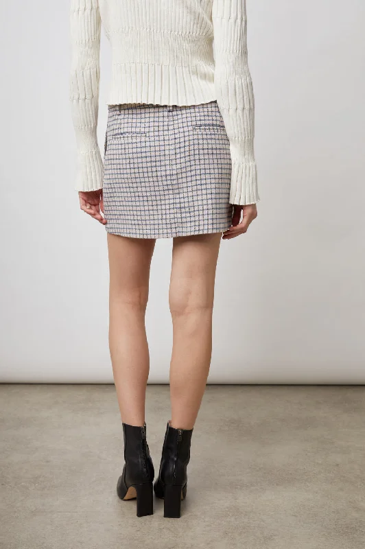 PRIM SKIRT - LILAC NAVY MINI CHECK