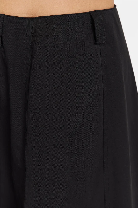 RICKIE BLACK COTTON MIDI SKIRT