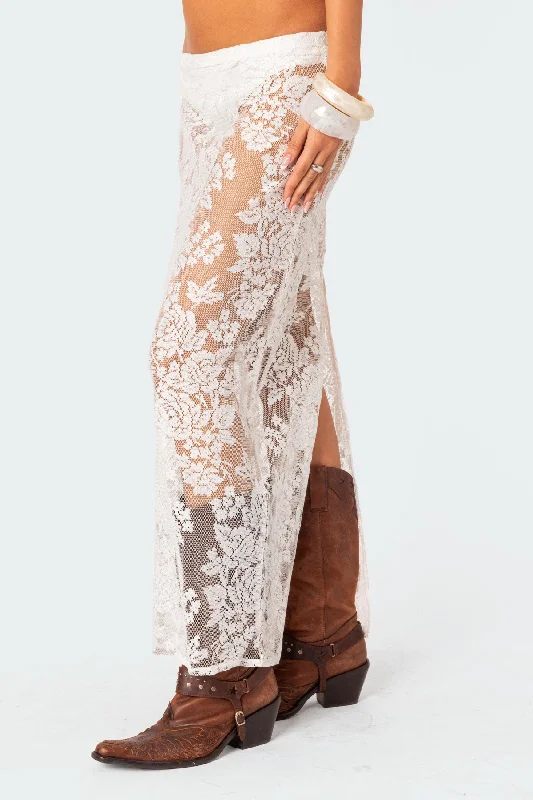 Bess Sheer Lace Maxi Skirt