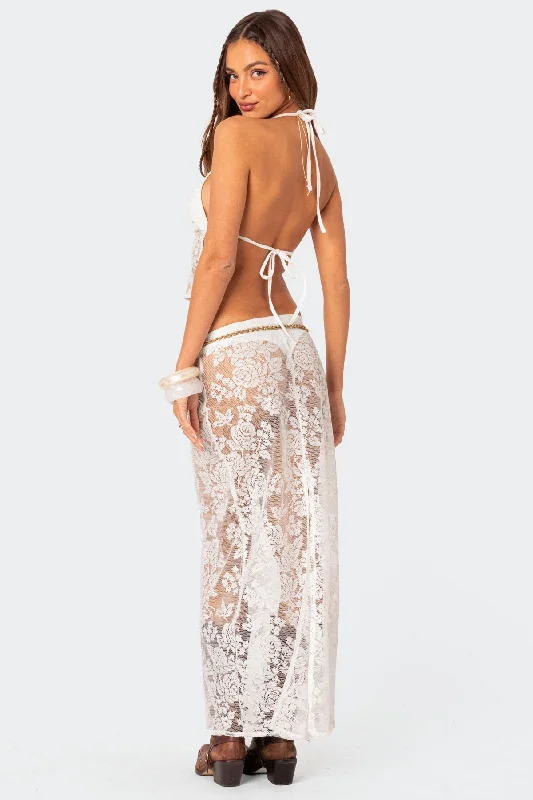 Bess Sheer Lace Maxi Skirt