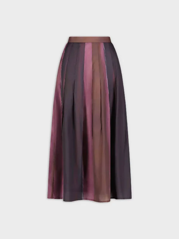 Stitched Down Pleated Skirt-Ombre