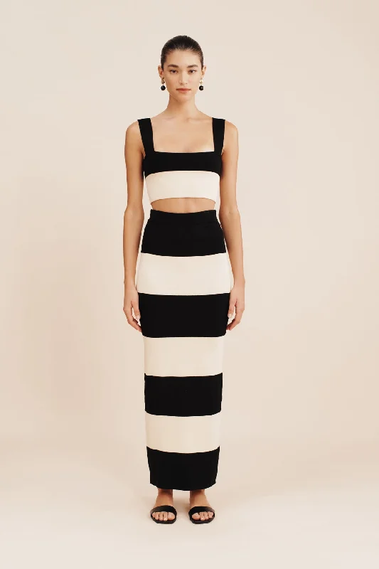 THEO SKIRT - BLACK STRIPE