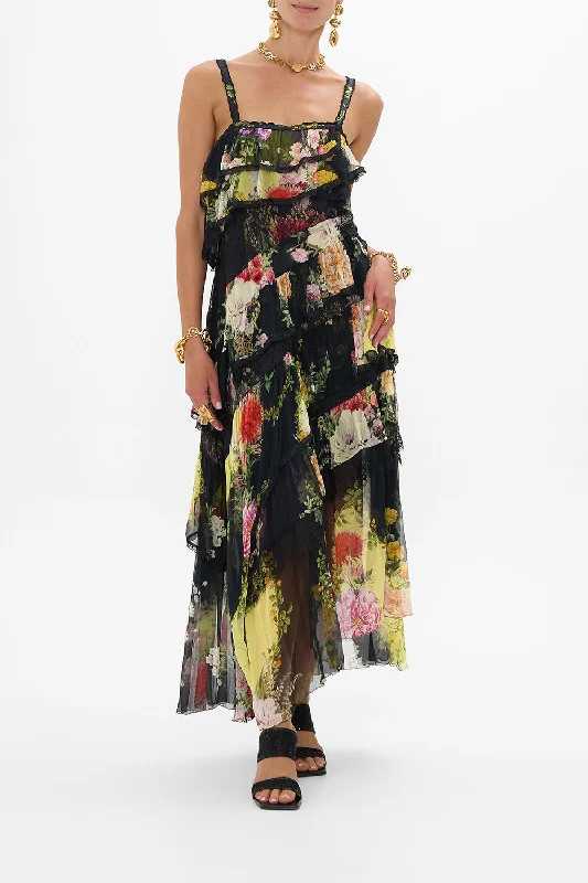 Get the Best for Less!ASYMMETRIC SPLICED LACE DRESS ADORNED IN ALEXANDRIA