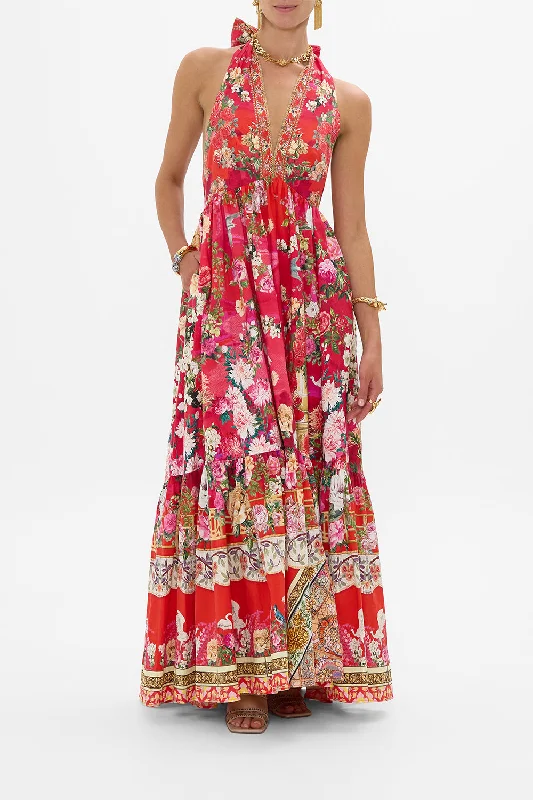 Act Fast – Limited Time Savings!RUFFLE HEM HALTER DRESS SWEET HOME ALEXANDRIA