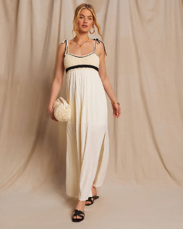 Sale Alert – Get Ready to Shop!Athens Cotton Crochet Colorblock Maxi Dress