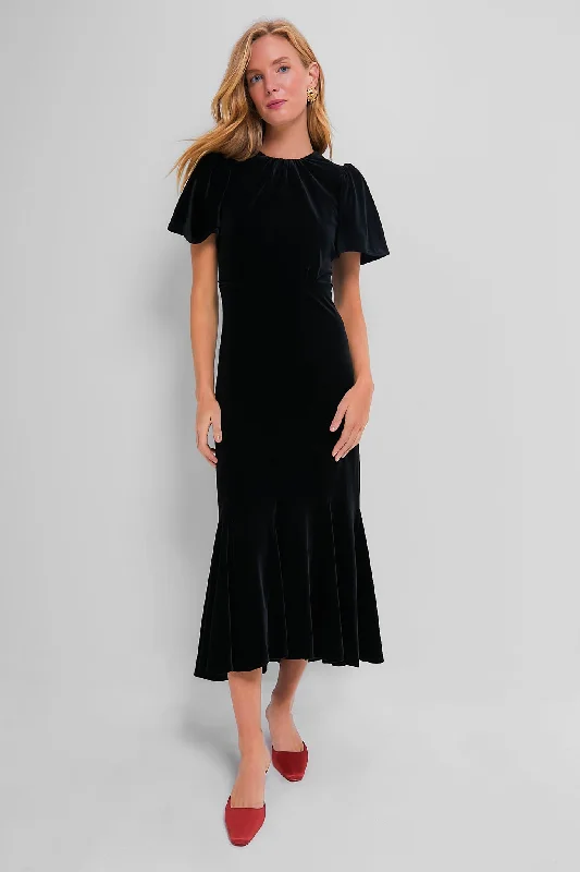 Shop More, Spend Less!Black Velvet Elodie Dress