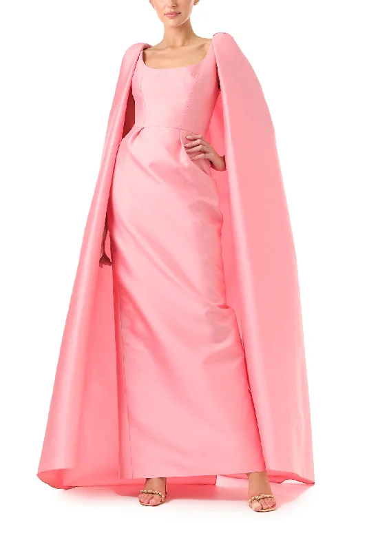 Best Price of the Season!Scoop Neck Column Gown with Cape