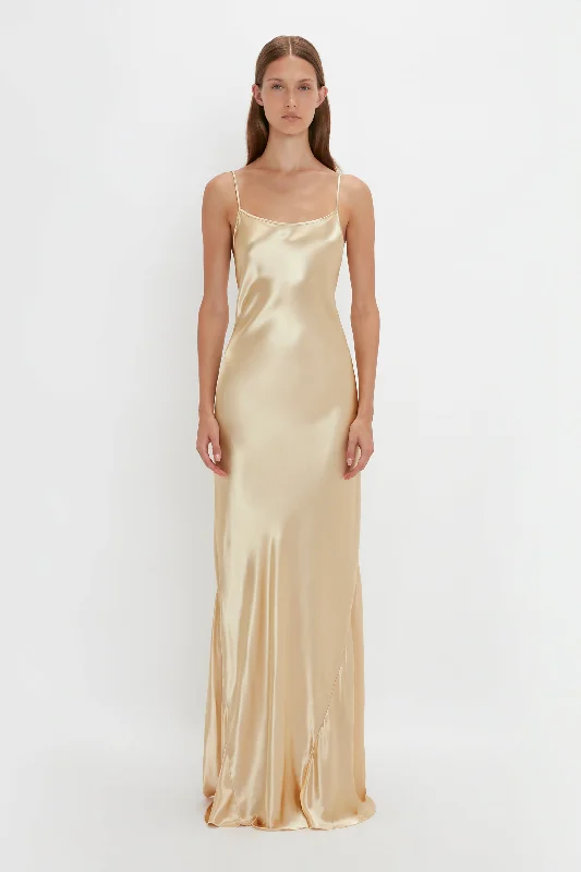 Score Huge Discounts Today!Exclusive Floor-Length Cami Dress In Gold