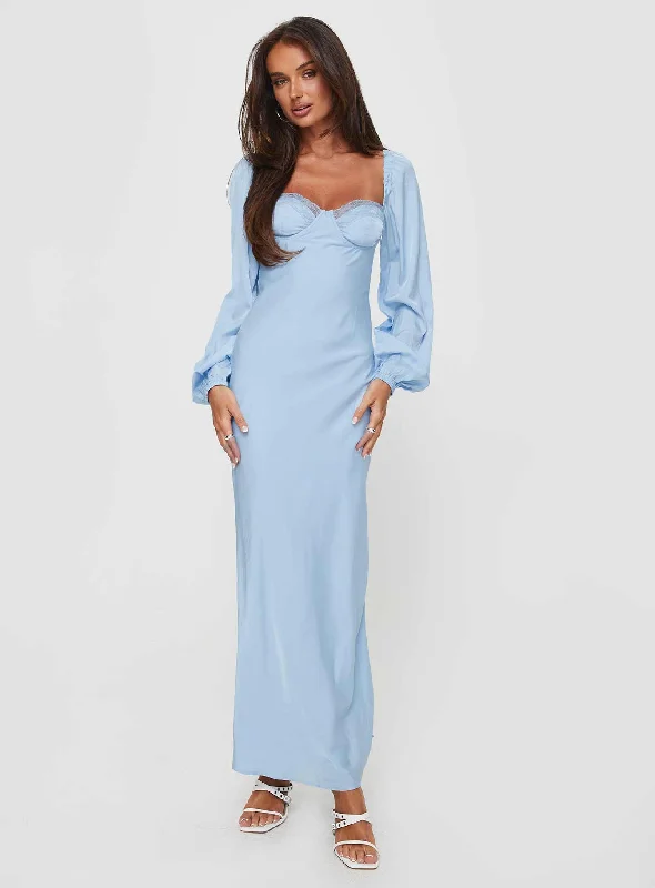Massive Price Cuts!Hazel Long Sleeve Maxi Dress Blue