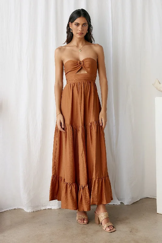 Unlock Huge Savings Now!Let's Fly Away Maxi Dress Tan