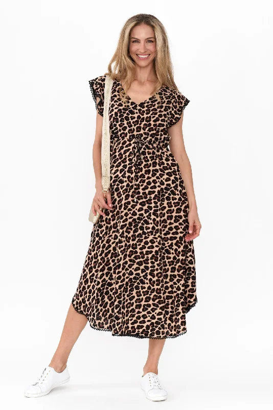 Today’s Deals, Tomorrow’s Regrets!Libby Brown Leopard Midi Dress