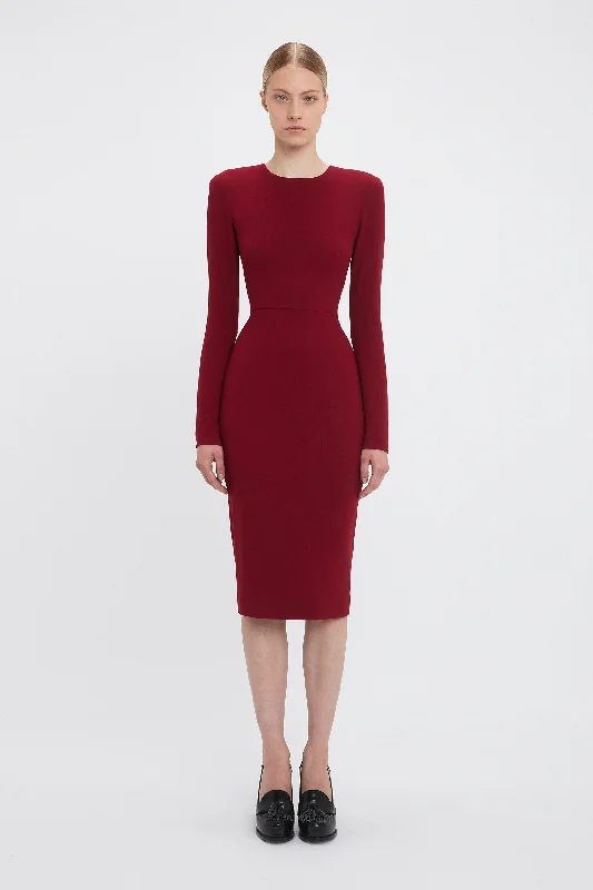 Get More for Less!Long Sleeve T-Shirt Fitted Dress In Oxblood