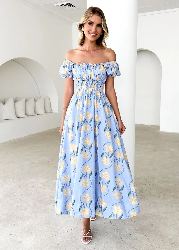 Price Drop Alert!Maisie Maxi Dress - Blue Flowers
