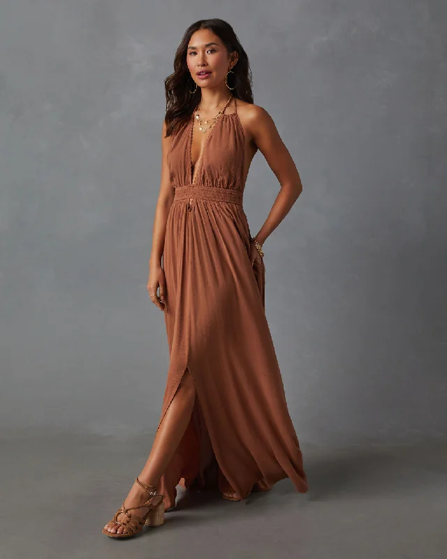 Score Big Savings Today!Oriana Pocketed Rope Trim Maxi Dress