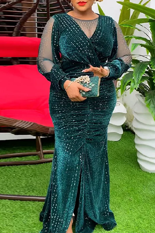 Seasonal Sale – Shop Now!Patchwork Rhinestone & Sequined Festive Mid Split Fishtail Maxi Dress Seasonal Sale – Shop Now!Patchwork Rhinestone & Sequined Festive Mid Split Fishtail Maxi Dress