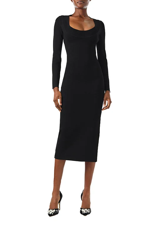 Score Big Savings Today!Long Sleeve Knit Midi Dress