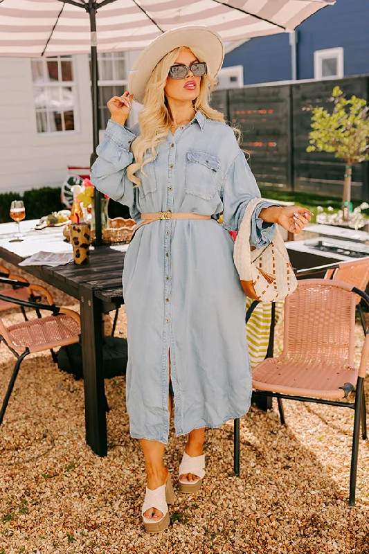 Hurry! While Supplies Last!Street Chic Chambray Maxi Dress Curves