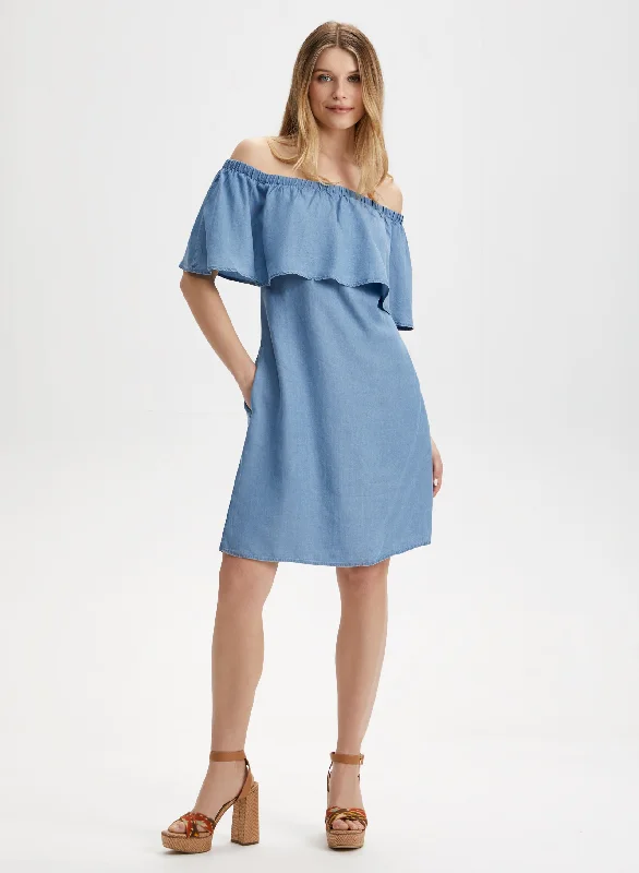 Best Price of the Season!Tencel Off The Shoulder Dress