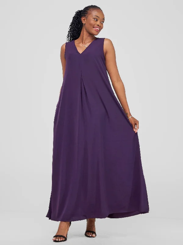 Huge Price Cuts Await!Ava Front Pleat Maxi Dress - Blueberry