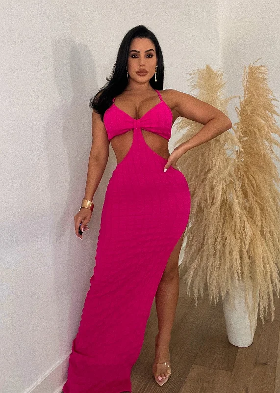 The Best Offers Are Here!Work On It Popcorn Maxi Dress Pink
