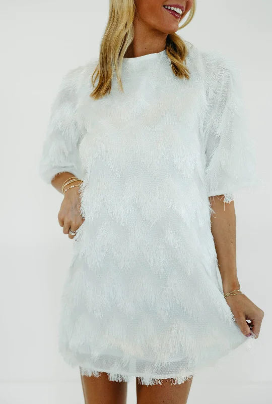 Shop the Hottest Deals!All Shook Up Fringe Dress - Ivory