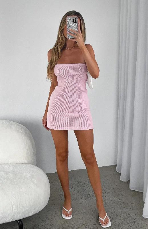 More Discounts, More Joy!Almost Everyday Strapless Knit Mini Dress Baby Pink