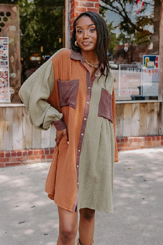Limited Time Offer!Cabin Parkway Colorblock Tunic Dress