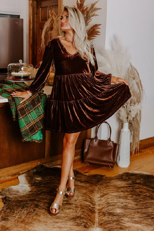 Your Chance to Save is Now!Cider Tasting Velvet Mini Dress