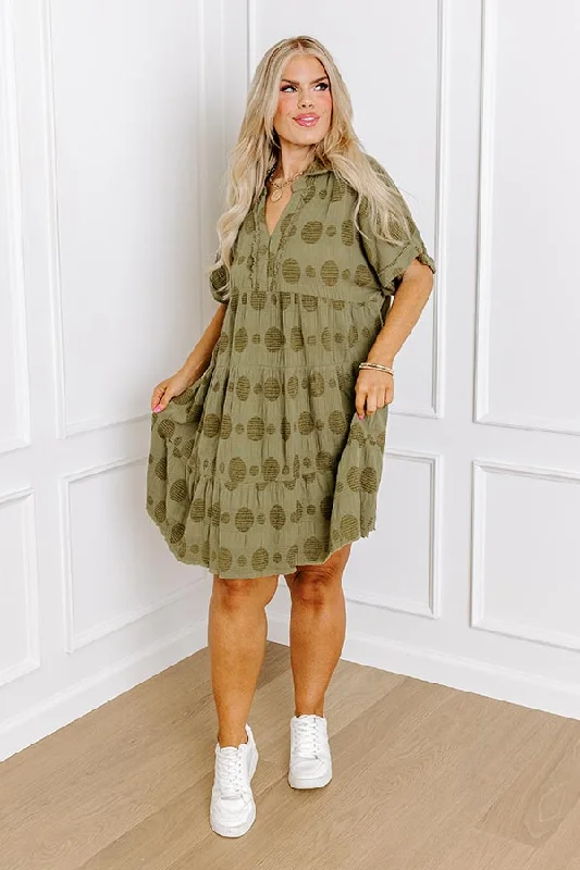 Limited Time Offer!Dancing In The Sun Babydoll Dress In Sage Curves