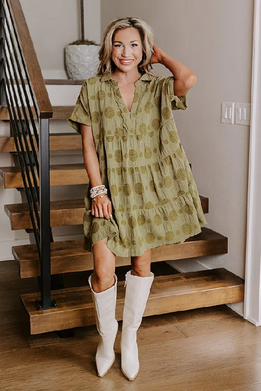 Exclusive Deals Just for You!Dancing In The Sun Babydoll Dress In Sage