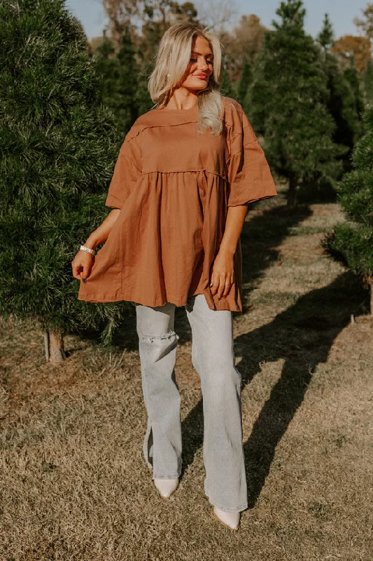 Your Discount is Waiting!Lovely Tokens Mini Tunic Dress In Rust