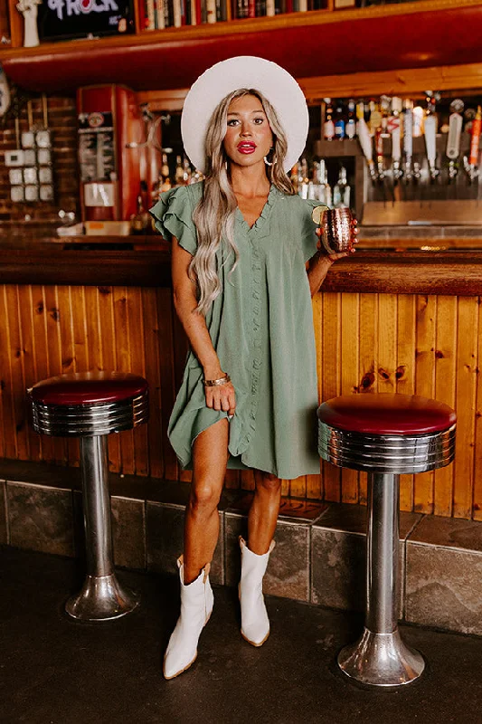 Today Only – Don’t Miss It!Town Square Kisses Shift Dress In Light Forest